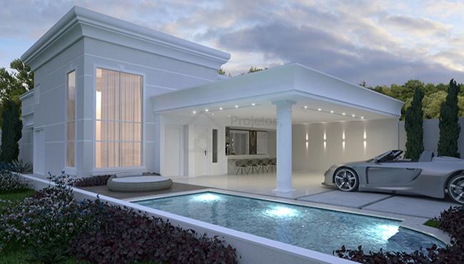Projeto de sobrado com piscina e área gourmet – Casa Belo Horizonte I